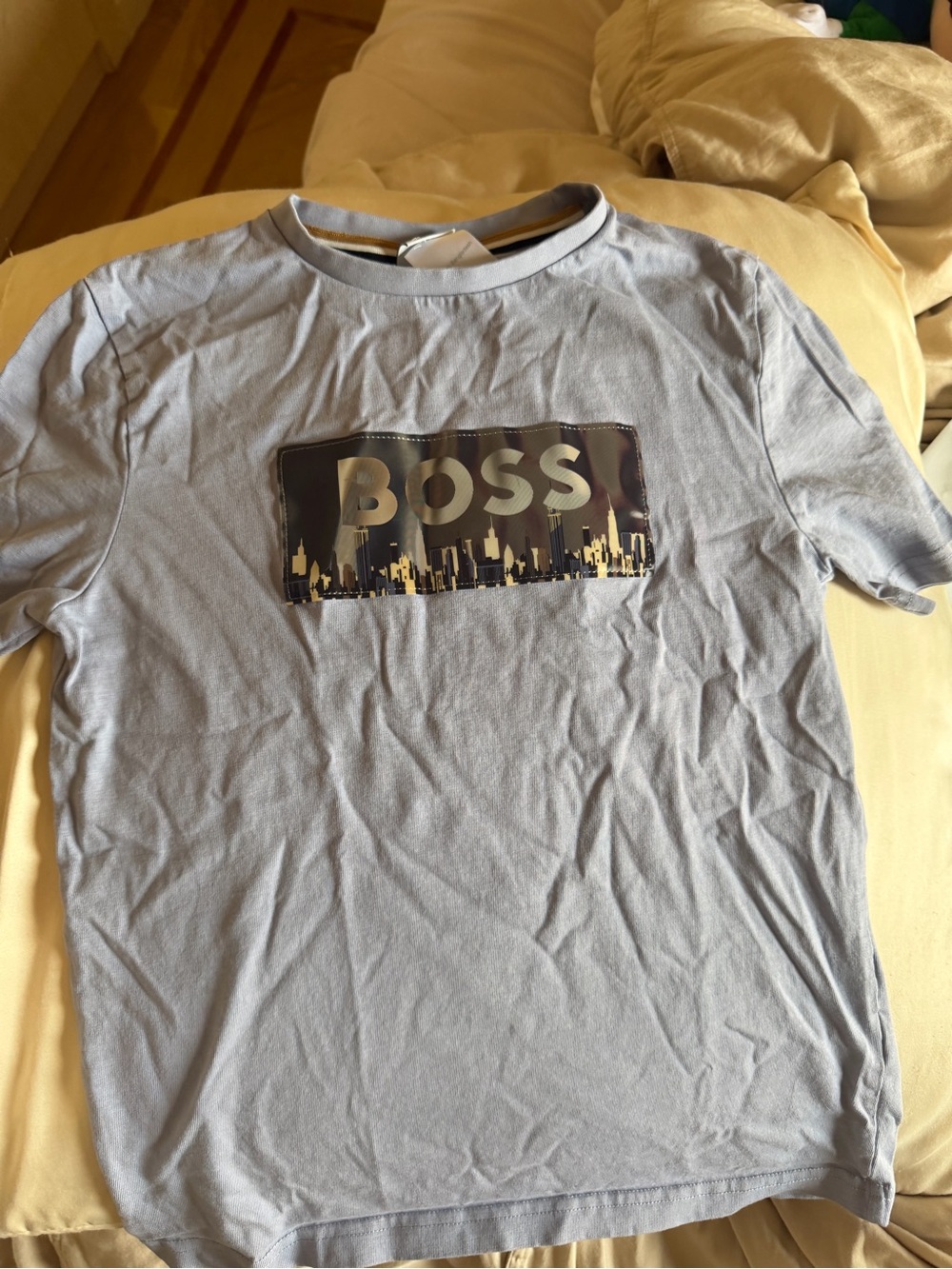 Boss Light Blue Logo Graphic Crew Neck T-Shirt